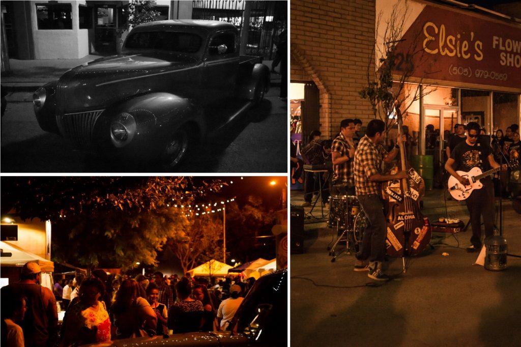 Nightlife during night of car show at the gallup indian ceremonial event 