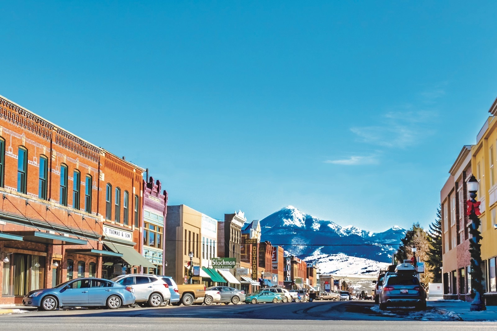 Livingston Montana downtown in the winter