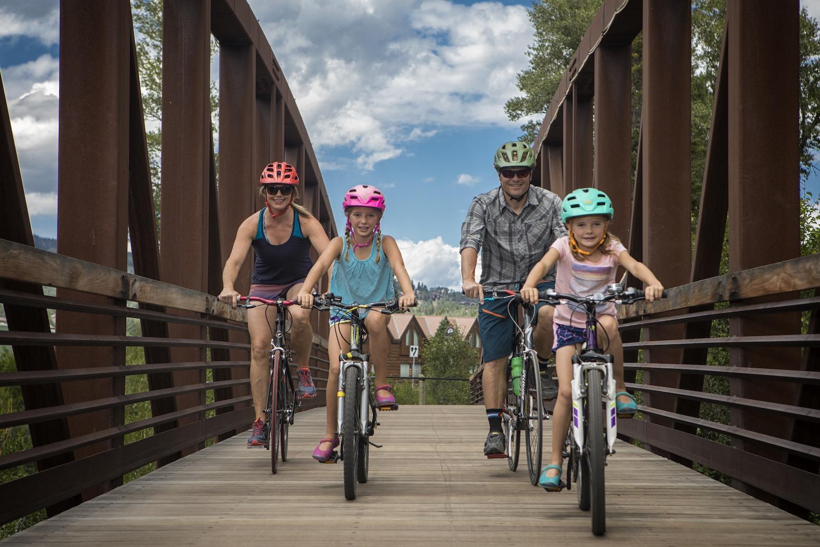 family biking in Dillon and Silverthorne, Colorado