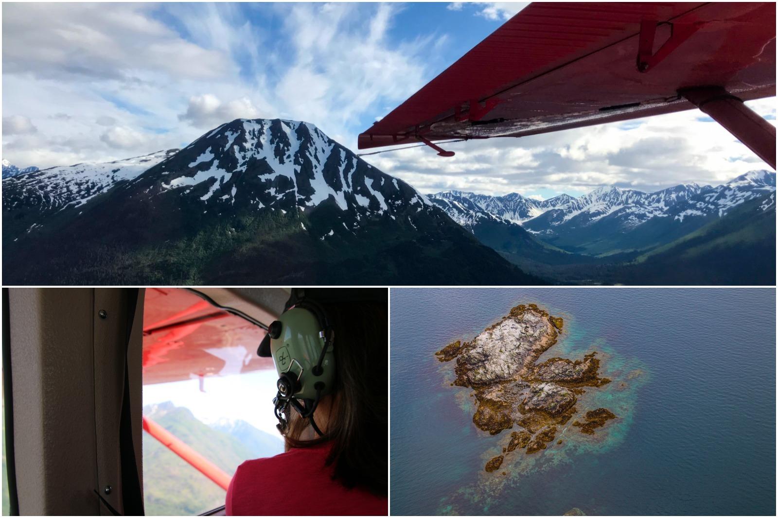 Collage of an Alaska float plane experience