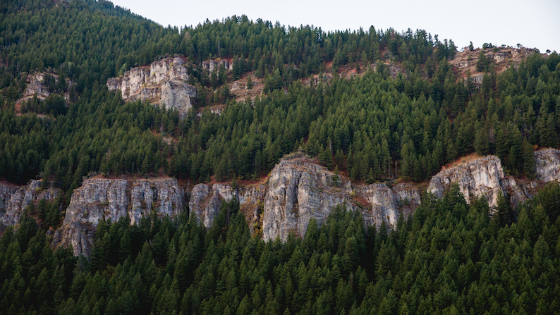 The cliff walls of Logan Canyon in Cache Valley