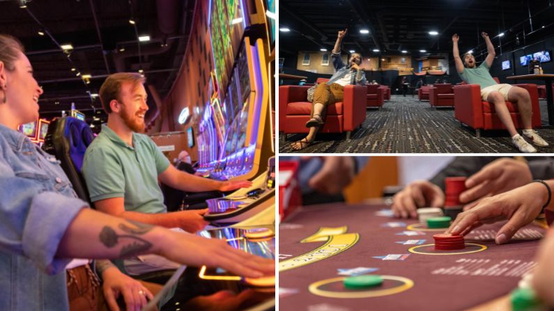 Collage of gaming pictures at Wind River Hotel and Casino