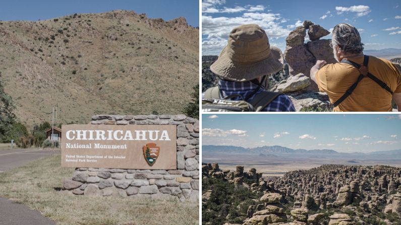 Collage of images from Chiricahua National Monument near Bisbee, Arizona