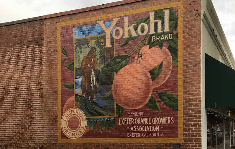 Mural of Yokohl Citrus in Exeter, California