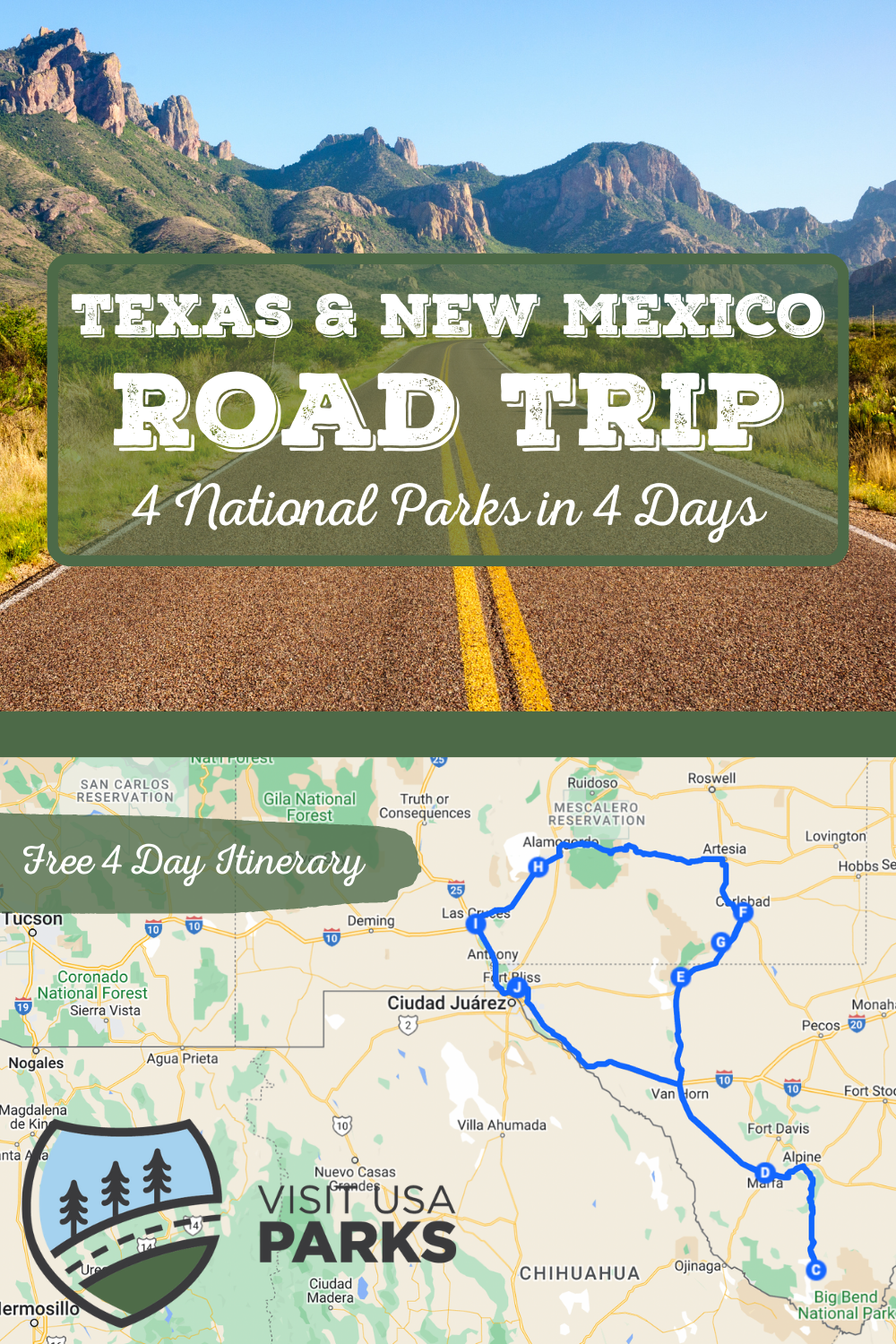 national park road trip from texas