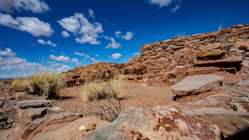 Homolovi pueblo ruins at Homolovi State Park in Winslow, Arizona